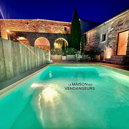 La Maison Des Vendangeurs - Table D'Hotes Le Soir Du Jeudi Au Dimanche- Jacuzzi - Balneo Spa - Acces Piscine Pour Toutes Les Chambres Sauf Studio Coquet- Piscine De Mai A Mi-Octobre Martignargues Zewnętrze zdjęcie